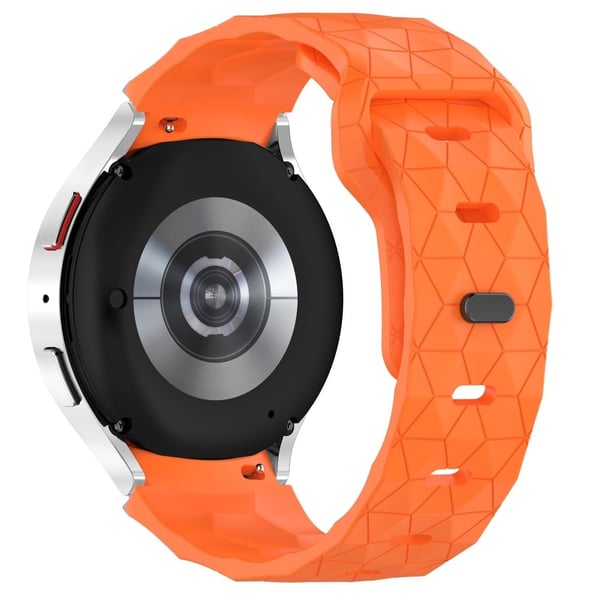 Samsung Galaxy Watch 20mm Watch Band Football Pattern Replacement Silicone Strap - Orange