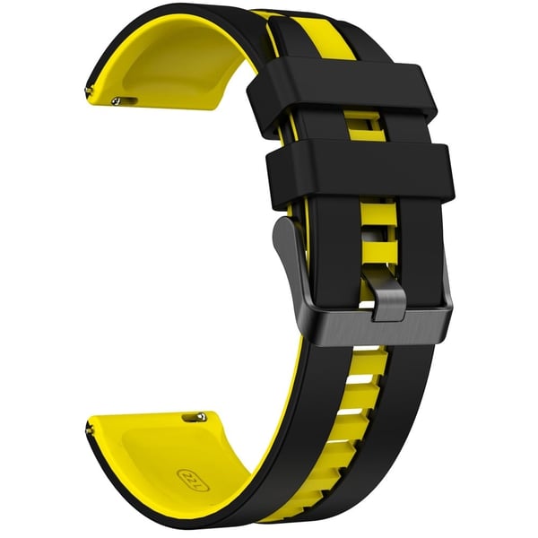 Huawei Watch GT 3 42 mm / GT 3 Pro 43 mm Universal 20 mm smartklokkearmbånd av silikonarmbånd - Svart + Gul