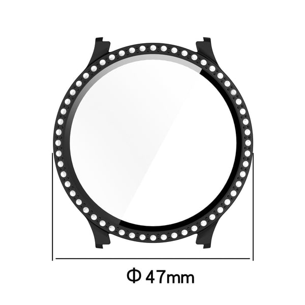 Samsung Galaxy Watch7 40 mm etui Galvanisering Hardt støtsikkert dekseletui med herdet glassfilm - Svart