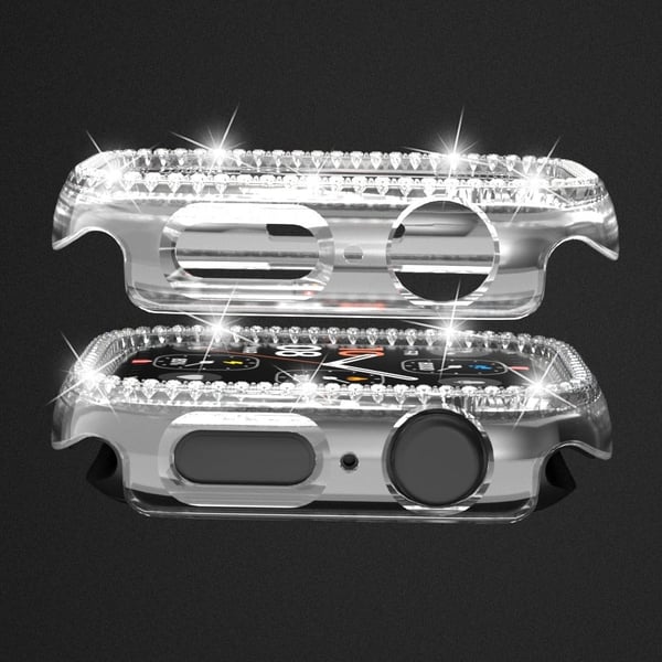 Apple Watch Series 4 / 5 / 6 / SE / SE (2022) 40mm Rhinestone Decor Hollow Out Electroplating Bump Resistant Watch Case - Transparent