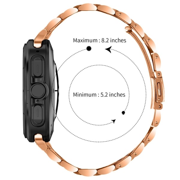 Samsung Galaxy Watch Ultra 47 mm slank metallreim i rustfritt stål med 7 perler - Rose Gull