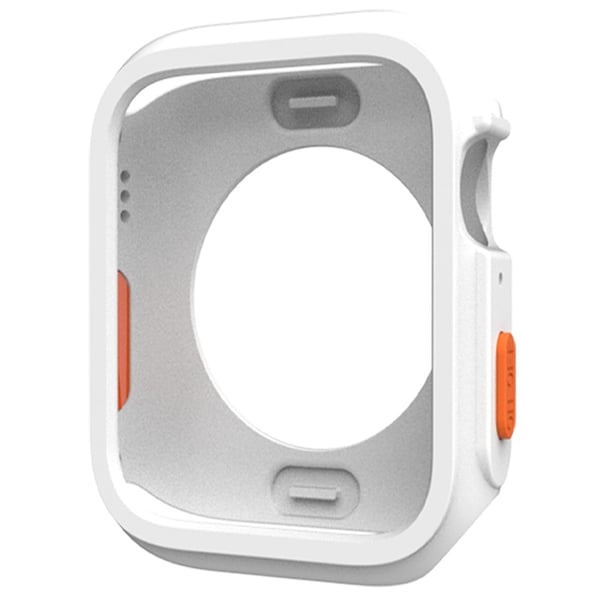 Apple Watch Series 4 / 5 / 6 / SE / SE (2022) 44mm / 7 / 8 / 9 45mm Fallbeskyttelse Fleksibel Watch Frame Case - Hvit Apple Watch Series 4 / 5 / 6 / SE / SE (2022) 44mm / 7 / 8 / 9 45mm Fallbeskyttelse Fleksibel Watch Frame Case - Hvit