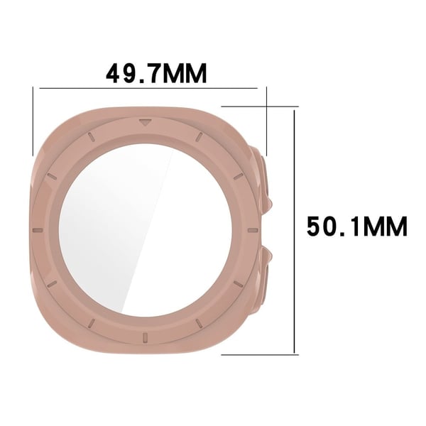 Samsung Galaxy Watch Ultra 47 mm støtsikkert, ripebestandig dekseletui med herdet glassfilm - Rosa - Svart - Rosa