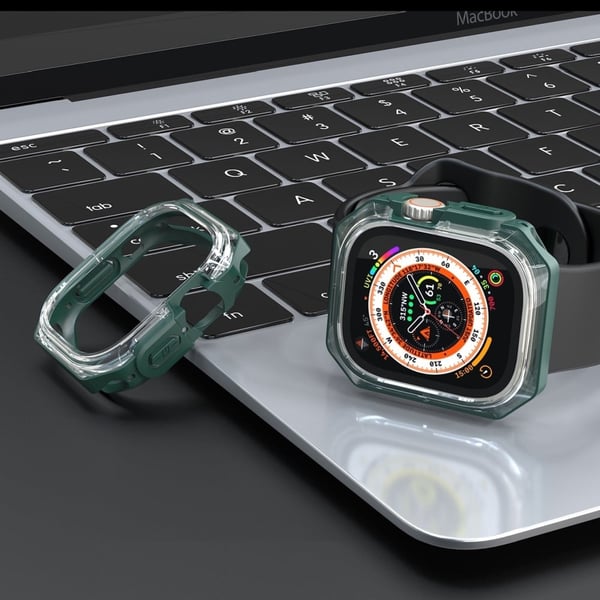 Apple Watch Series 7 / 8 / 9 41mm Watch Frame Case Bump Resistant + Fleksibel Smartwatch Edge Protector - Grønn