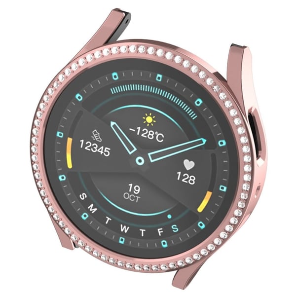 Samsung Galaxy Watch7 40 mm støtsikkert klokkeveske med Rhinestone-dekorasjon og uthult deksel - Rosa