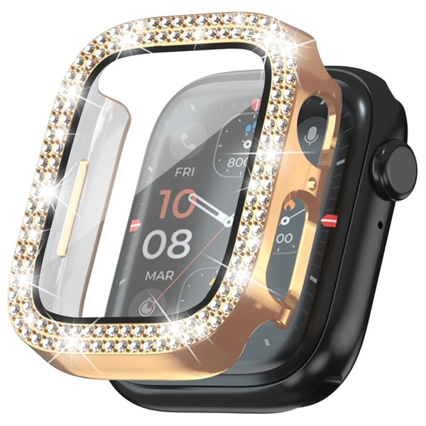 Apple Watch Series 4 / 5 / 6 / SE / SE (2022) 40mm Strassi koriste Electroplating Bump kestävä katsella tapauksessa karkaistua lasia elokuva - Ruusuku