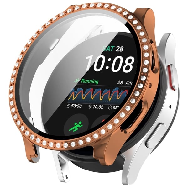 Samsung Galaxy Watch7 40mm Asia Galvanointi Kova kolhun kestävä katsella tapauksessa kansi karkaistu lasi elokuva - Ruusukulta
