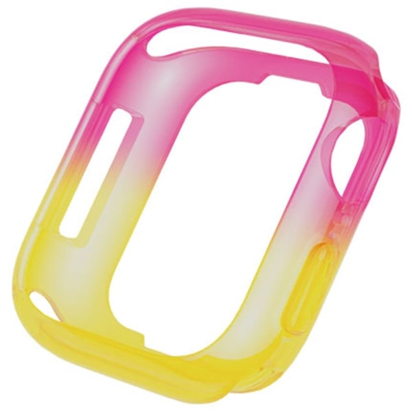 Apple Watch Series 4 / 5 / 6 / SE / SE (2022) 40mm / 7 / 8 / 9 41mm Dual Color Translucent Matte Flexible Watch Case - Rosa + Gul Apple Watch Series 4 / 5 / 6 / SE / SE (2022) 40mm / 7 / 8 / 9 41mm Dual Color Translucent Matte Flexible Watch Case - Rosa + Gul