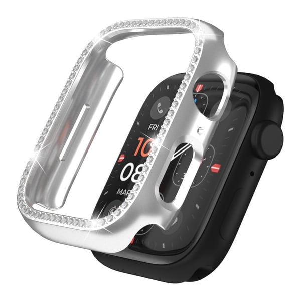 Apple Watch Series 4 / 5 / 6 / SE / SE (2022) 40mm Strassi koriste ontto ulos galvanointi kolhun kestävä katsella asia - Hopea Apple Watch Series 4 / 5 / 6 / SE / SE (2022) 40mm Strassi koriste ontto ulos galvanointi kolhun kestävä katsella asia - Hopea