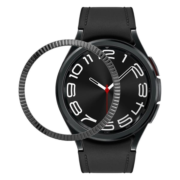 Samsung Galaxy Watch6 Classic 47 mm ramme ring av sinklegering med bølgemønster - Svart