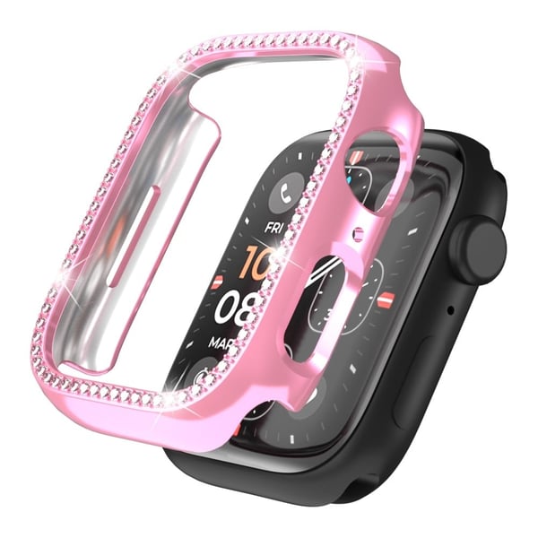 Apple Watch Series 4 / 5 / 6 / SE / SE (2022) 40mm Strassi koriste ontto ulos galvanointi kolhun kestävä katsella asia - Pinkki
