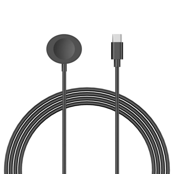 Apple Watch 1m Type-C-portin latauskaapeli Oval Wireless Charging Dock - Musta