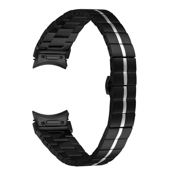Samsung Galaxy Watch6 40mm / 44mm / Watch6 Classic 43mm / 47mm rustfritt stålrem med hurtigkobling - Svart + Sølv Samsung Galaxy Watch6 40mm / 44mm / Watch6 Classic 43mm / 47mm rustfritt stålrem med hurtigkobling - Svart + Sølv
