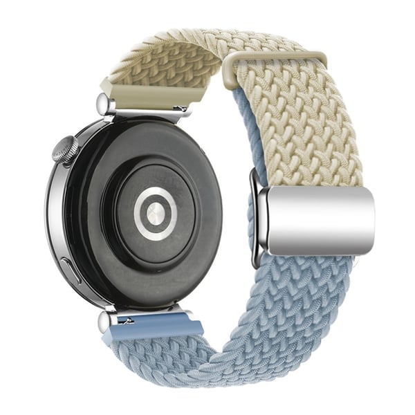 Huawei Watch GT 4 41 mm universal 18 mm klokkerem vevd armbånd med sølvfarget magnetisk spenne - Stjernelys + Rock Cyan