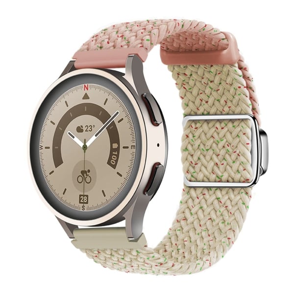 Huawei Watch GT 3 42 mm / GT 3 Pro 43 mm Universal 20 mm vevd reim med magnetisk sølvspenne - Konfetti Rosa + Stjernelys