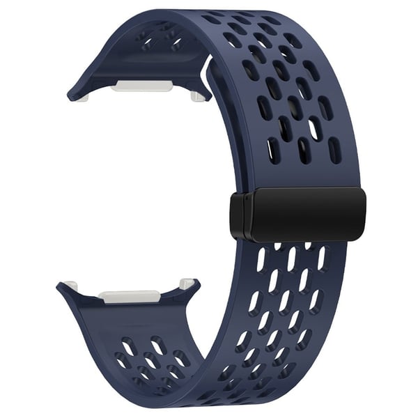 Samsung Galaxy Watch Ultra 47 mm silikonarmbånd med magnetisk sammenleggbar spenne - Blå Samsung Galaxy Watch Ultra 47 mm silikonarmbånd med magnetisk sammenleggbar spenne - Blå