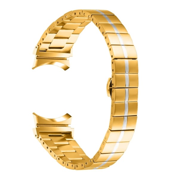 Samsung Galaxy Watch6 40mm / 44mm / Watch6 Classic 43mm / 47mm Stainless Steel Strap Stylish Wrist Band - Gold+Silver Samsung Galaxy Watch6 40mm / 44mm / Watch6 Classic 43mm / 47mm Stainless Steel Strap Stylish Wrist Band - Gold+Silver
