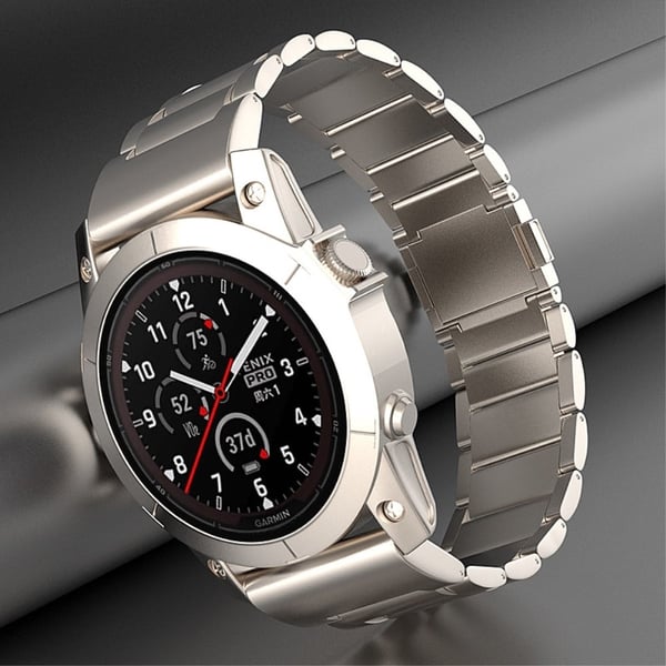 Garmin Tactix 7 Pro / Fenix 7X / 6X Pro / 5X Plus-klokkearmbånd 26 mm 3-stavs titanlegeringsremmer med magnetisk lås - Svart