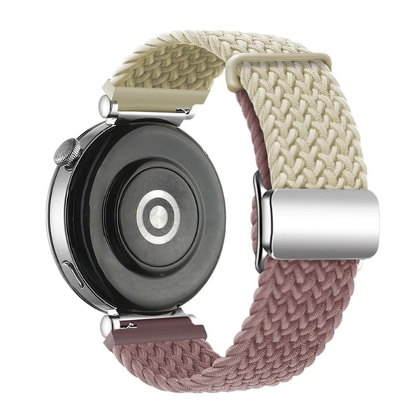 Huawei Watch GT 4 41mm Universal 18mm Watch Strap Woven Wrist Band with Silver Magnetic Buckle - Starlight+Smoky Purple