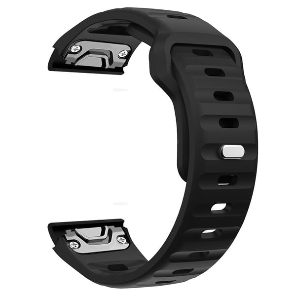 Garmin Fenix 7X Soft Silicone Watch Strap Adjustable Wrist Band Replacement - Black