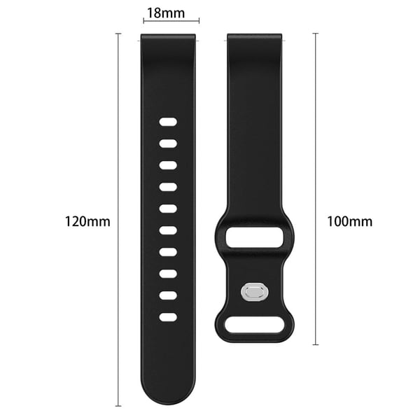 Universal 18mm Solid Color Silicone Strap Butterfly Shape Buckle Smartwatch Band - White