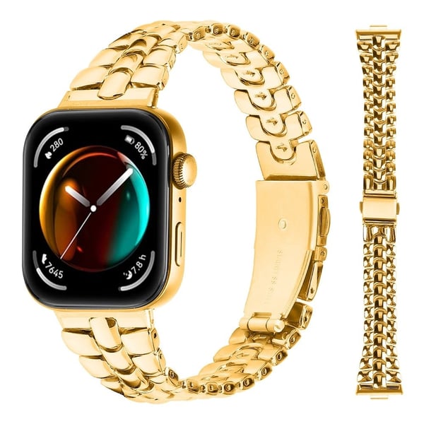 Huawei Watch Fit 3 Klockarmband Fishbone Design Handledsarmband - Guld Huawei Watch Fit 3 Klockarmband Fishbone Design Handledsarmband - Guld
