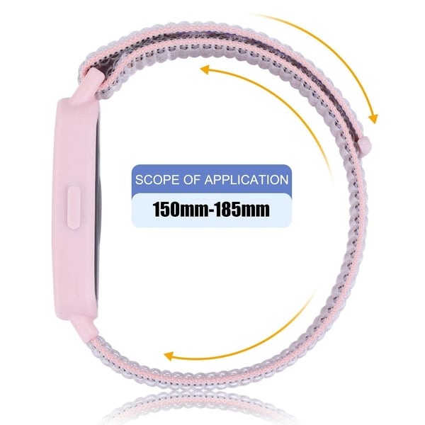 Huawei Band 8 / 9 Nylon Loop-klokkerem med integrert fleksibelt beskyttelsesetui - Svart