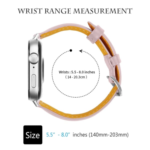 Huawei Watch Fit 3 Klokkerem Ekte kuskinnrem med sømlinjer - Lyserosa