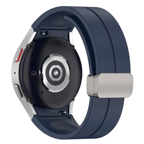 Samsung Galaxy Watch7 40mm magneettinen taittuva hopea solki kellonauha silikonihihna - Keskiyön Sininen