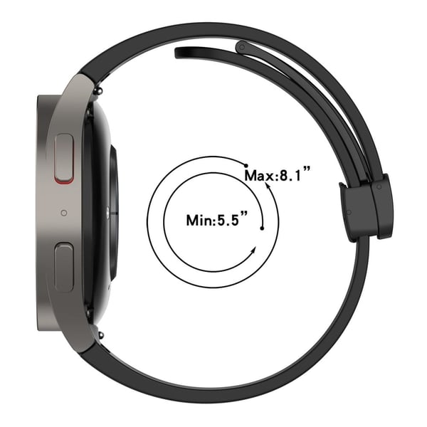 Samsung Galaxy Watch7 40 mm erstatningsarmbånd magnetisk sammenleggbar svart silikonrem med spenne - Lilla