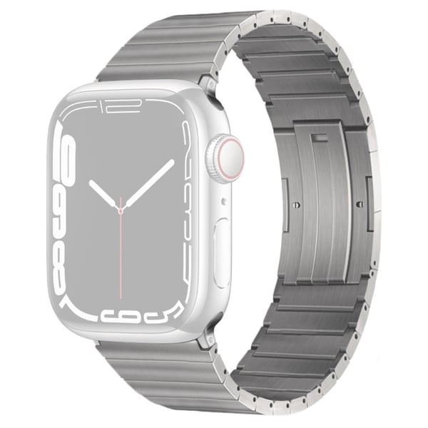 Apple Watch Series 49 mm - 45 mm - 44 mm - 42 mm metallrem i titanlegering - Sølv Apple Watch Series 49 mm - 45 mm - 44 mm - 42 mm metallrem i titanlegering - Sølv