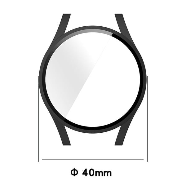 Samsung Galaxy Watch FE 40 mm støtsikkert dekseletui med skjermbeskytter i herdet glass - Svart
