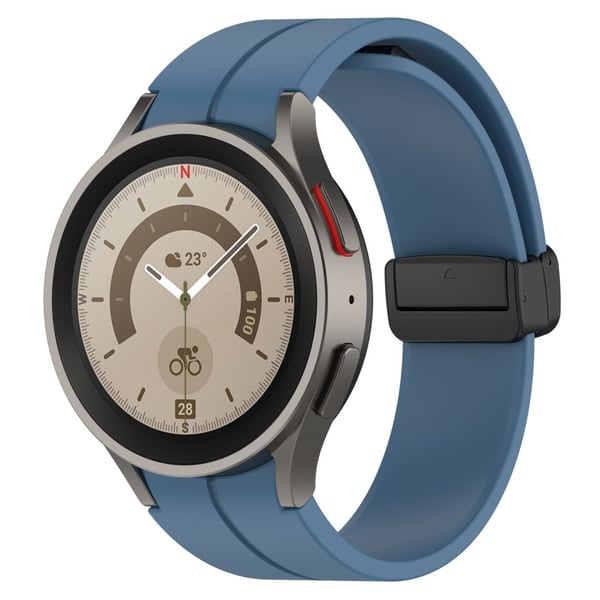 Samsung Galaxy Watch7 40mm Replacement Band Magnetic Folding Black Buckle Silicone Strap - Blue