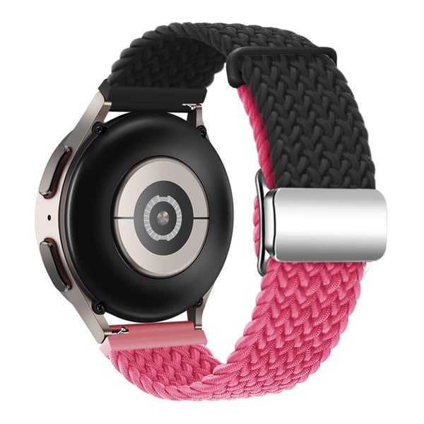 Universal 22mm kudottu katsella hihna hopea magneettinen solki korvaava ranteen ranneke - Musta + Ruusu