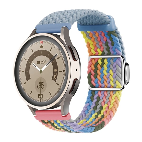 Huawei Watch GT 3 42 mm / GT 3 Pro 43 mm Universal 20 mm vevd reim med magnetisk sølvspenne - Rock Cyan + Fargerik