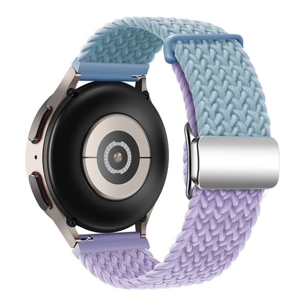 Huawei Watch GT 3 42 mm / GT 3 Pro 43 mm Universal 20 mm vevd reim med magnetisk sølvspenne - Blå + Lilla