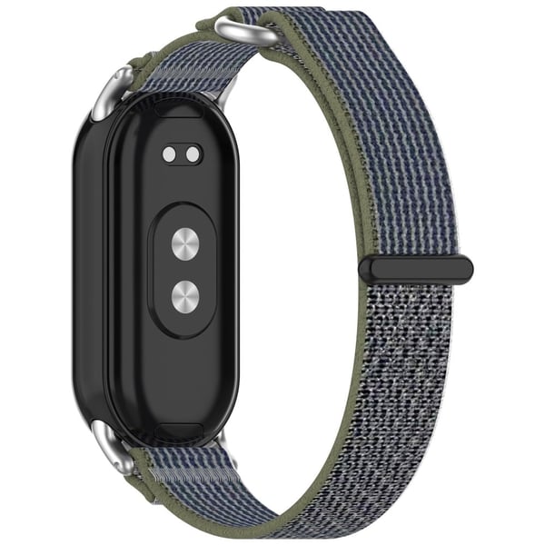 Xiaomi Smart Band 8 / Smart Band 8 NFC-klokkerem Pustende nylon sportsrem - Grønn + Grå