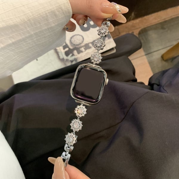 Apple Watch Series 41mm - 40mm - 38mm Zircon håndleddsrem - Sølv