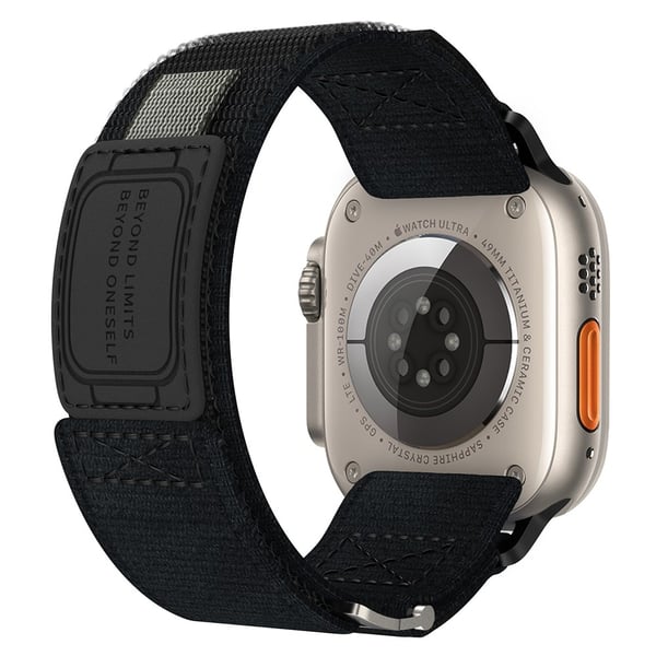 Adjustable Nylon Strap Apple Watch Series 41mm - 40mm - 38mm Wrist Band - Black