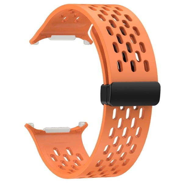 Samsung Galaxy Watch Ultra 47 mm silikonarmbånd med magnetisk sammenleggbar spenne - Oransje