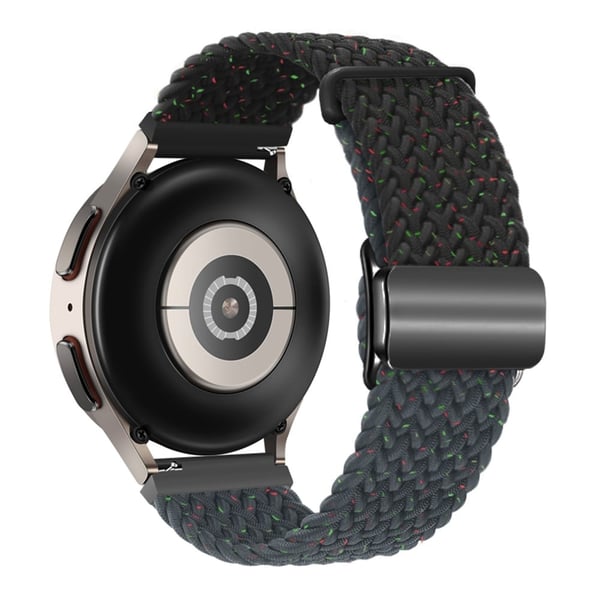 Huawei Watch GT 3 42 mm / GT 3 Pro 43 mm Universal 20 mm klokkerem med magnetisk spenne vevd armbånd - Konfetti Svart + Mørkeblå/Svart Spenne