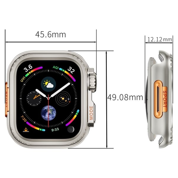 Klokkeveske Apple Watch Series 4 / 5 / 6 / SE / SE (2022) / SE (2023) 44 mm beskyttelsesramme i metall - Grå