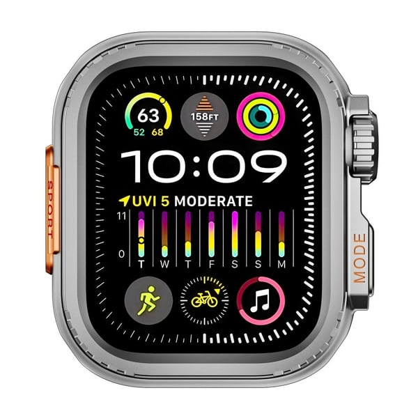 Klokkeveske Apple Watch Series 4 / 5 / 6 / SE / SE (2022) / SE (2023) 44 mm beskyttelsesramme i metall - Grå Klokkeveske Apple Watch Series 4 / 5 / 6 / SE / SE (2022) / SE (2023) 44 mm beskyttelsesramme i metall - Grå