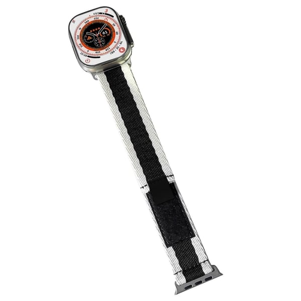 Apple Watch Series 49mm - 45mm - 44mm - 42mm Kontrastfarge Canvas-klokkerem - Svart