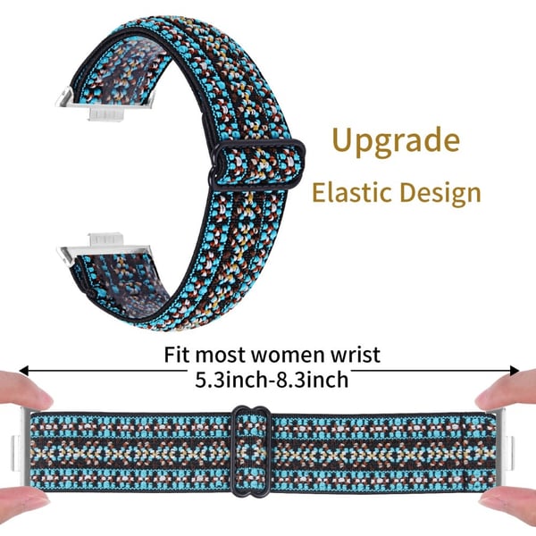 Huawei Watch Fit 3 Nylon Watch Strap Pattern Print Adjustable Elastic Wrist Band - 4#