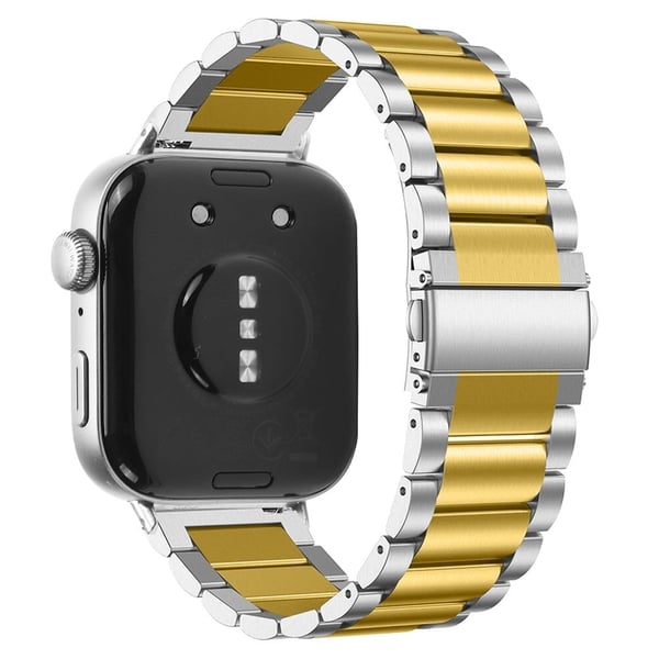 Huawei Watch Fit 3 Klokkerem med tre perler i rustfritt stål - Sølv + Gull