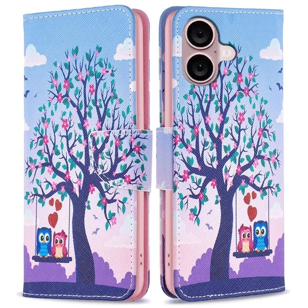 Wonderland iPhone 16 flip kuoret - Kaksi Pöllöä