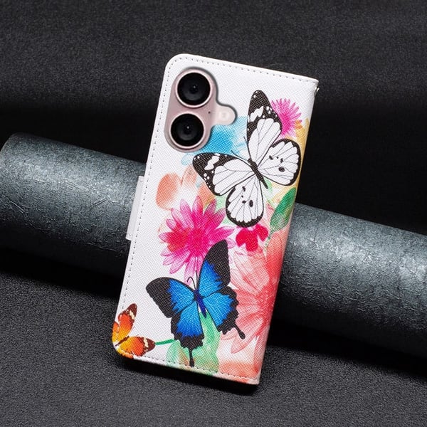 Wonderland iPhone 16 flip-etui - To Sommerfugler