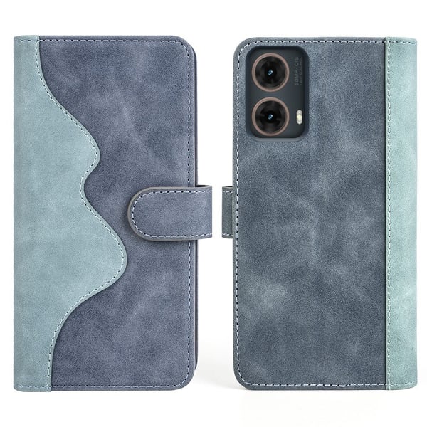 Tofarget lærdeksel for Motorola Moto G85 - Blå