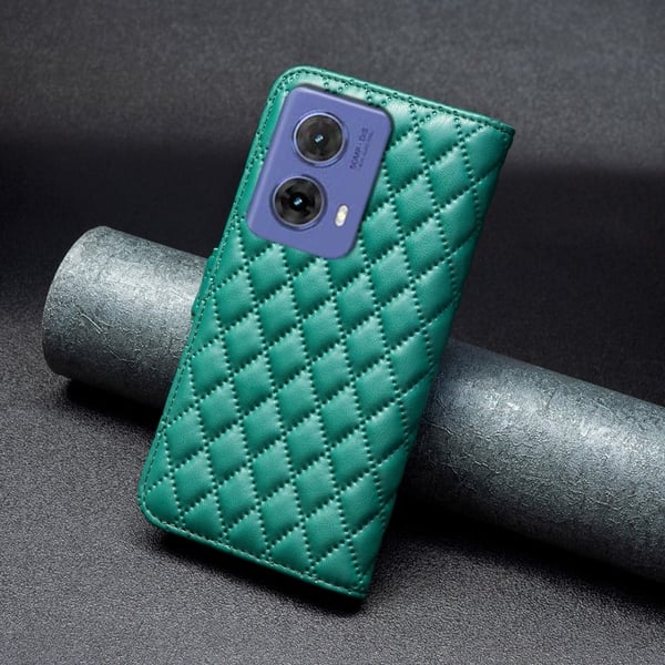 Rombemønster, matt flip-deksel for Motorola Moto G85 - Grønn